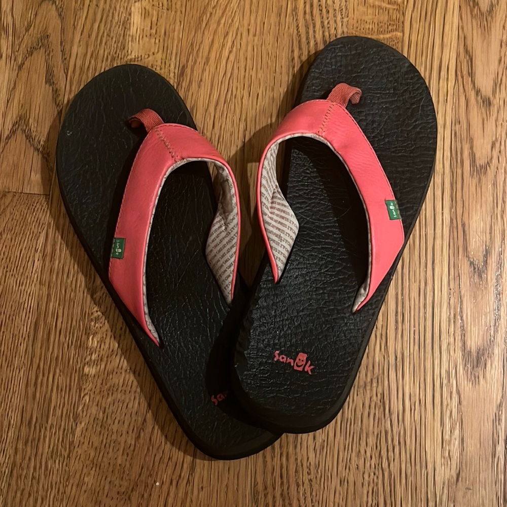 Pink flip flops
